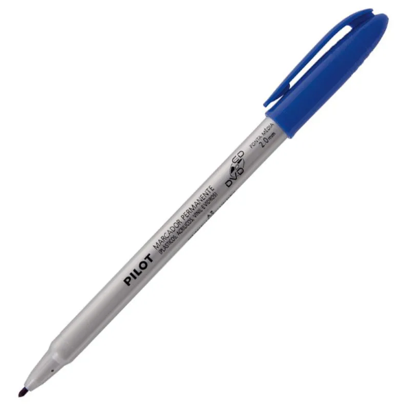 CANETA PERMANETE NA COR AZUL PARA CD/DVD 2.0MM.