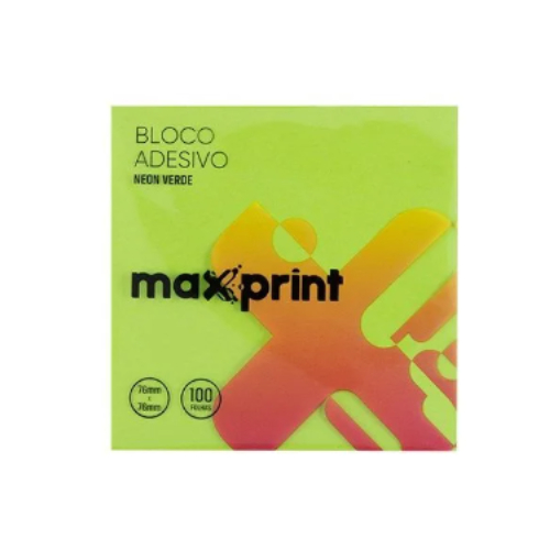 BLOCO DE NOTAS NA COR VERDE ADESIVOS REPOSICIONÁVEIS, COM 100 FOLHAS; MEDIDAS: 76 MM X102MM