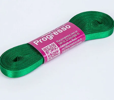 FITA DE CETIM, 7MM, 10MT, NA COR VERDE