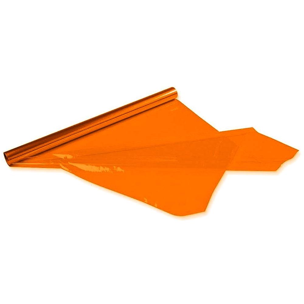 PAPEL CELOFONE LARANJA METALIZADO