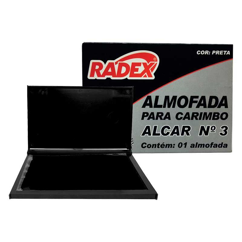 ALMOFADA PARA CARIMBO N° 03 COR PRETA, MEDIDAS APROXIMADAS 6,70 X 11,0 CM
