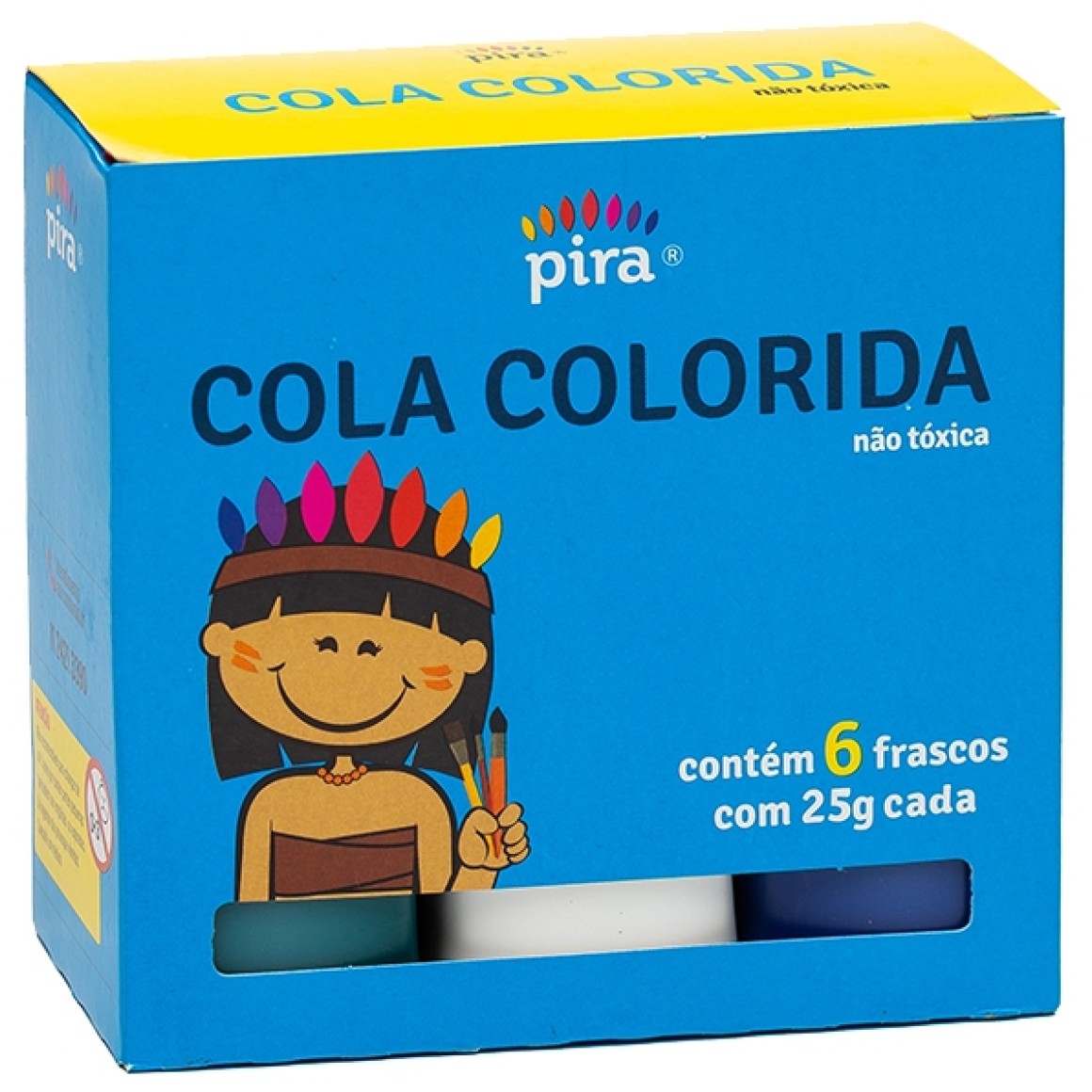 COLA COLORIDA ESCOLAR COM 6 TUBOS DE 23 GR