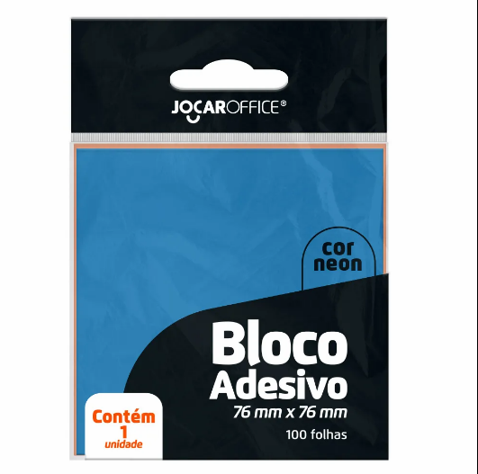 BLOCO DE NOTAS NA COR AZUL ADESIVOS REPOSICINÁVEIS, COM 100 FOLHAS: MEDIDAS: 76 MM X 102 MM