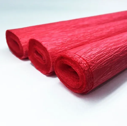 PAPEL CREPOM VERMELHO DIMENSÃO 40 X 2 MTS